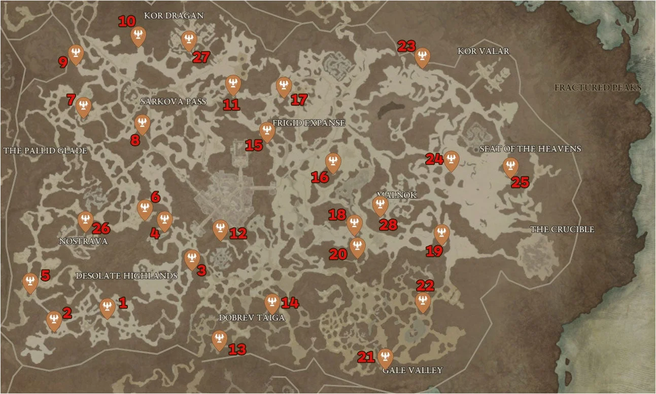 Altar of Lilith Locations
